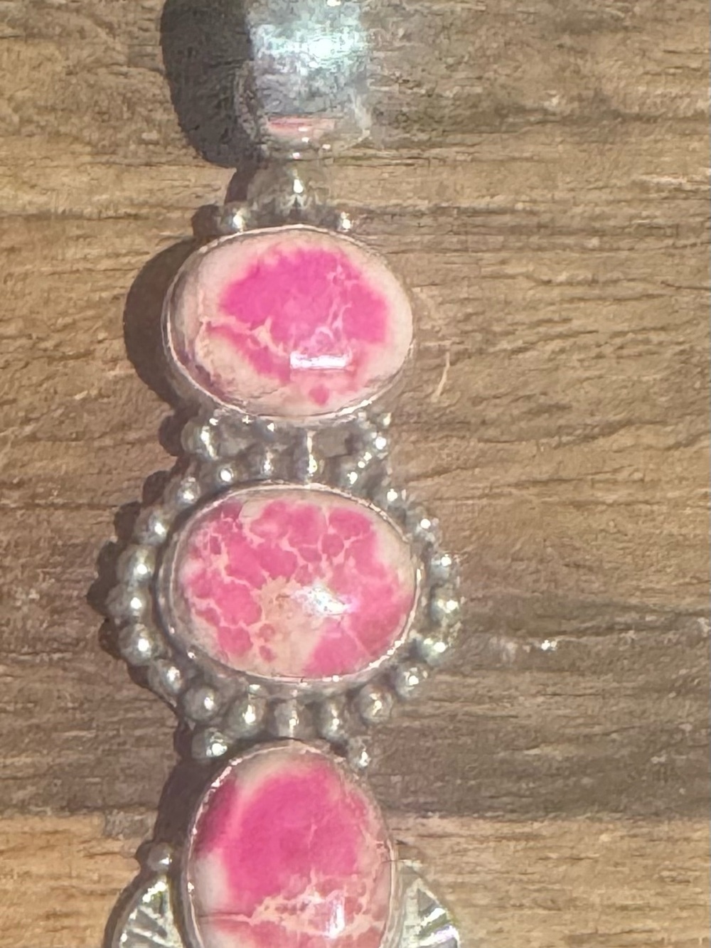 Hot Pink sea sediment Jasper sterling silver pendant